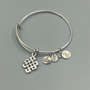 Alex and Ani Endless Knot Charm Expandable Wire Bracelet